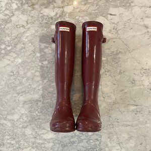 Burgundy High Gloss Hunter Boots